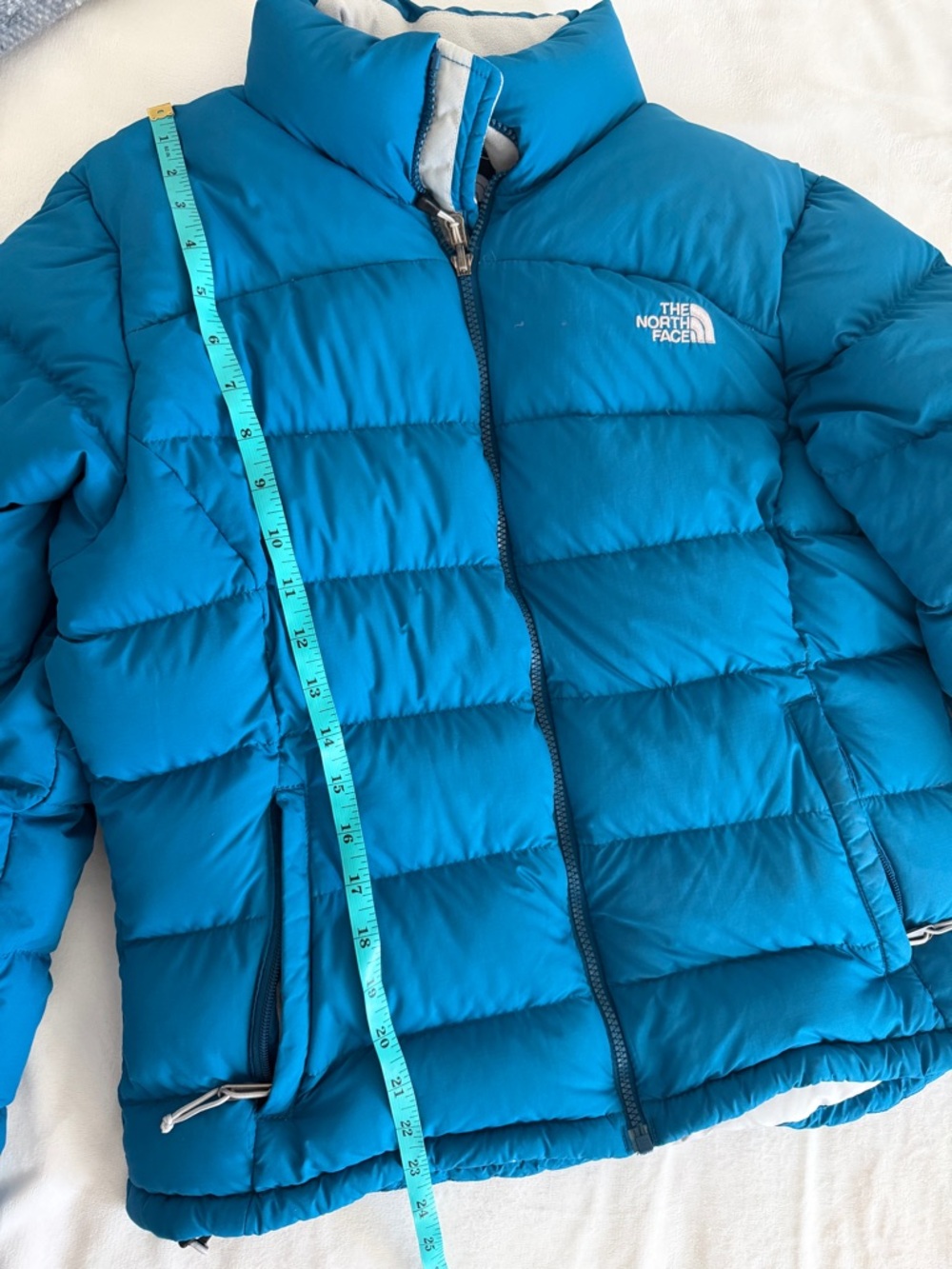 The North Face Teal Puffer Jacket - Picture 6 of 7